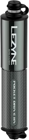 Міні-насос для велосипеда LEZYNE Pocket Drive HV, високий тиск 90 psi, сумісний з Presta та Schrader, компактний алюмінієвий ручний насос, портативний