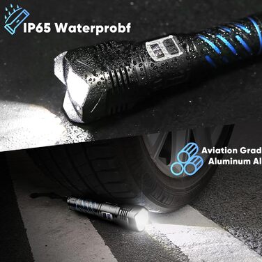 Ліхтар налобний LED WholeFire 150000 люмен, водонепроникний IP65, для кемпінгу та надзвичайних ситуацій, чорний