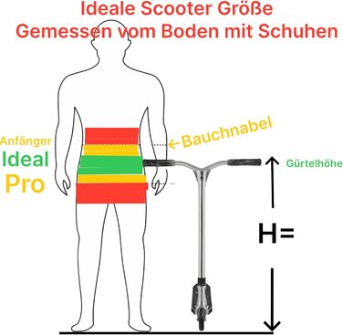 Скутер для трюків Chilli Pro Base/Rocky/Reaper - парк та вулиця, для початківців та професіоналів, H=82см, чорний/синій