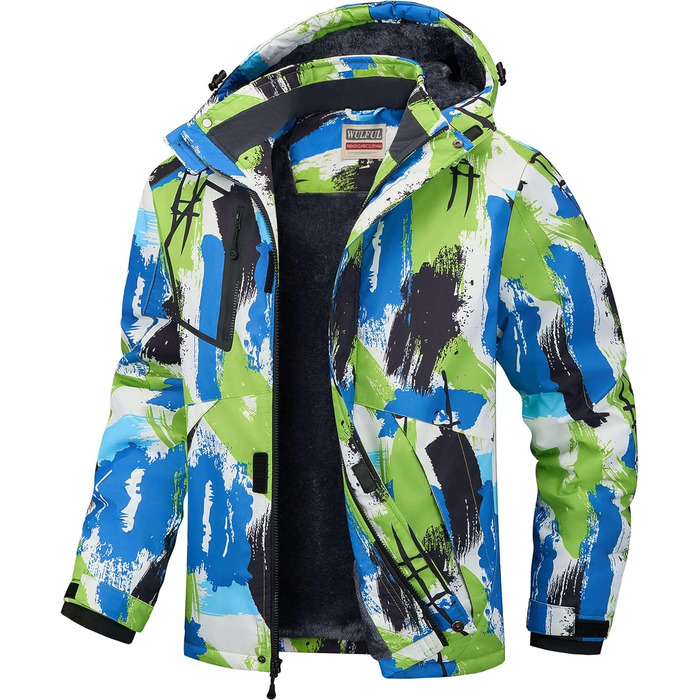 Чоловіча водонепроникна лижна куртка WUFU, тепла зимова модель, вітрозахисний Windbreaker Hebau (XL, Digitaldruck-02)