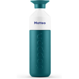 Персоналізований термос Dopper Insulated 580 мл – нержавіюча пляшка для води, кави, чаю, подвійні стінки, зберігає тепло до 9 годин та холод до 24 годин, герметична, колір Green Lagoon