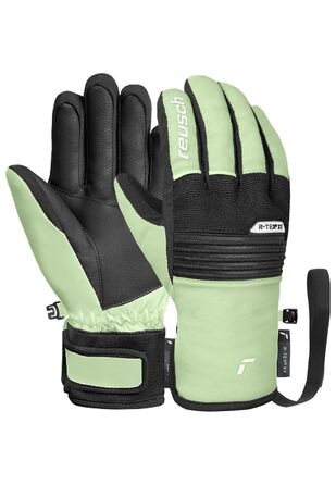 Дитячі гірськолижні рукавички Reusch Benji R-TEX XT водонепроникні з функцією Touchscreen, світло-зелені/чорні, розмір 4
