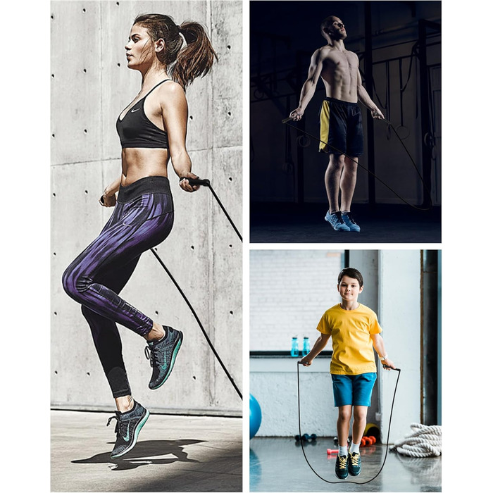 Стрибкове канат iMoebel 6 мм, 3 м, PVC, регульований, з ABS-ручкою, для дітей та дорослих, чорний