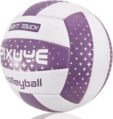Волейбольні м'ячі PIXUYE, розмір 5, м'які для пляжу та гри, для дітей та дорослих, фіолетовий