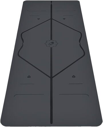 LIFORME Килимок для йоги - екологічний, нековзний, з унікальною системою розмітки, біологічно розкладний, сірий