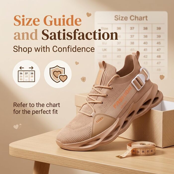 Кросівки чоловічі та жіночі спортивні для бігу та фітнесу Turnschuhe (G133 Braun, розмір 41 EU) - дихаючі, легкі, з амортизацією
