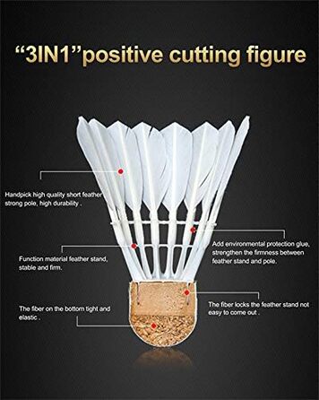 Волан для бадмінтону Propetrel 757 Hybrid 3-в-1, швидкість 77, 12 шт.