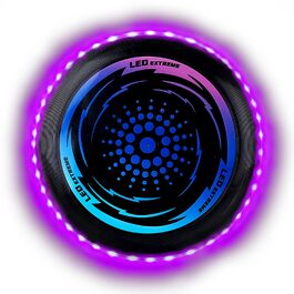 Фрісбі світлодіодне LED для дітей та дорослих, м'яке, фіолетове - Ultimate Frisbee з 49 LED ліхтариками для активного відпочинку на вулиці