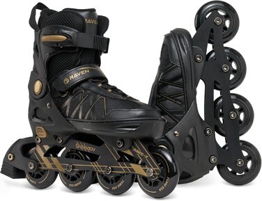 Інлайнери роликові ковзани RAVEN Expert для дітей та дорослих, регульовані 40-43 (25,5-28см), колір золотий