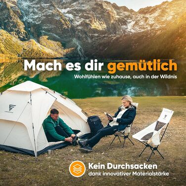 Крісло туристичне SCHNEIDERFREUDE EasyFold Pro – преміум якість, складне, зручне, стабільне, з вентиляцією спинки – для кемпінгу, саду, риболовлі та відпочинку на природі