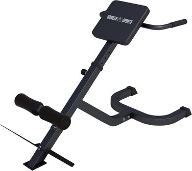 Рюкзак-тренажер GORILLA SPORTS® - 5-позиційний, до 120 кг, з фіксацією ніг, чорний. Тренажер для спини, гіперрозгинання, прес, для дому