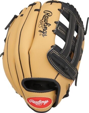 Рукавичка бейсбольна Rawlings Spieler Serie T-Ball / Юніорська (22.9-29.2 см) для правої руки, колір: верблюжий / чорний