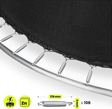 Трамплін гірчатий Hypermotion Outdoor для дітей 244/305/366/430/487 см - швидковисихаючий, водостійкий, з чудовою пружністю. Ідеальний для саду (діаметр 487 см).