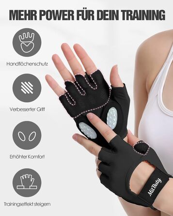 Тренувальні рукавички для чоловіків та жінок – фітнес рукавички для залу, важкої атлетики, кросфіту, силового спорту, спорту та тренувань. Рукавички з антиковзкими силіконовими точками та підкладкою на долоні. Розмір M: 18–19.5 см (Чорний), L: 19.5–21.5 с