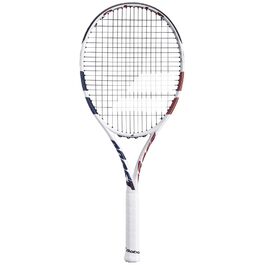 Тенісна ракетка Babolat Boost Drive: легкий графітовий фрейм, велика головка, струни 16x19, для початківців, білий/кораловий гріп