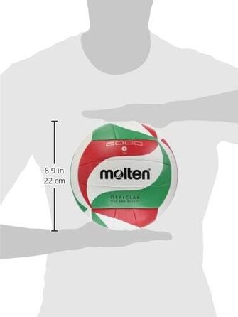Волейбольний м'яч Molten V5M2000, біло-зелено-чорний, розмір 5