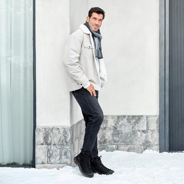 Зимові чоботи чоловічі FitVille широкі з клямками, неслизькі, теплі, для активного відпочинку, розмір 40-50 (46 EU X-широкі, чорні)