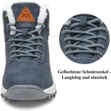 Зимові чоботи для чоловіків та жінок. Теплі зимові чоботи Outdoor, снігоступи, утеплені (44 EU, Синій)