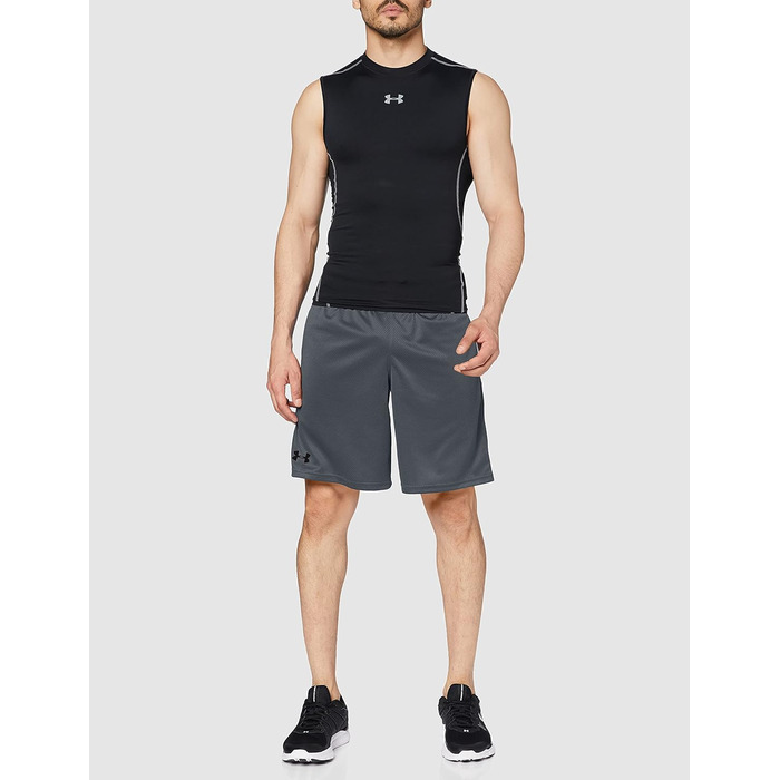 Чоловічі спортивні шорти Under Armour UA Tech Mesh дихаючі з кишенями, вільний крій, Pitch Gray, розмір XS
