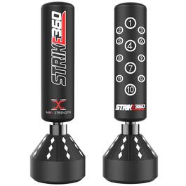 Боксерський мішок Target Heavy Duty для боксу, MMA та фітнесу з підставкою на присосках (1.8м, 1.5м, 1.2м) Strike 360 - Чорний