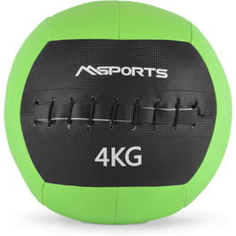 MSPORTS М'яч для фітнесу Wall-Ball, медичний м'яч, 2-10 кг, преміум якість