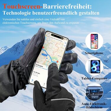 Обогріваючі рукавички Minthouz 5V 5000mAh USB-C з регулюванням температури, водонепроникний сенсорний екран, 3 режими нагріву, для активного відпочинку та роботи на вулиці