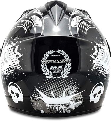 Шолом мотоциклетний ARMOR HELMETS AKC-49 'Black' для мотокросу, MTB, BMX, Downhill, Enduro. Розмір L (57-58 см).