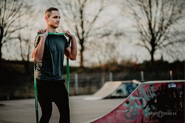 Фітнес-стрічки Sporttrend 24, еспандери різної жорсткості та кольорів, 104 см, для силових та мобіліті вправ