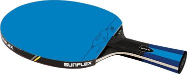 Sunflex Color COMP B45 професійна ракетка для настільного тенісу з синім ITTF сертифікованим накладенням, конкавна ручка, комплект з чохлом і 3 м'ячами для професіоналів та клубних гравців