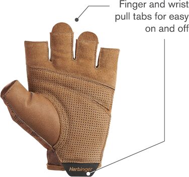 Рукавички Harbinger Pro Gloves - Легкі та гнучкі для підтримання середнього навантаження, унісекс (бежевий, L)