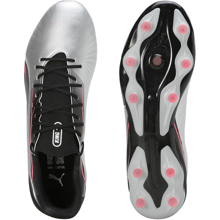 Футбольні бутси PUMA King Match FG/AG, 43 EU, Puma Silver/Black/White
