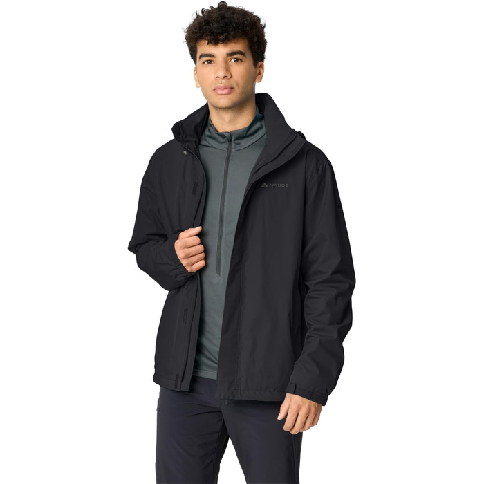 Чоловіча водонепроникна куртка VAUDE Escape Light Jacket, вітрозахисна та дихаюча, чорна/коричнева (розмір 4XL)