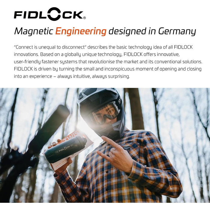 Пляшка для води Fidlock з магнітним конектором Twist, чорна, 590 мл