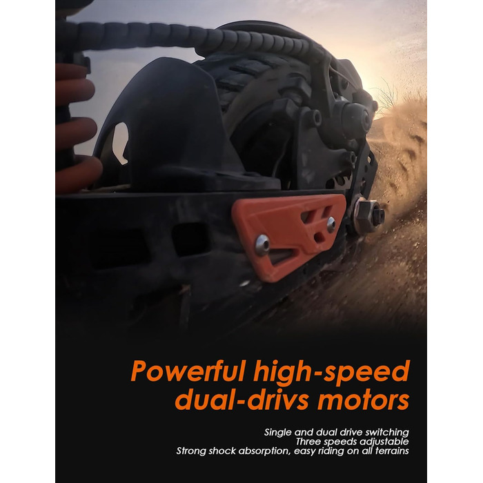 Електросамокат KUKIRIN G2 Master для дорослих, 52V 20,8Ah, запас ходу 70 км, 20 км/год, 500W, гідравлічна підвіска, 10'' всюдихідні шини