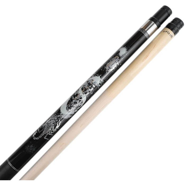 Більярдний кий Billardqueue, 147.3 см, дерево, горіх, клен, наконечник 13 мм, чорний, 20oz