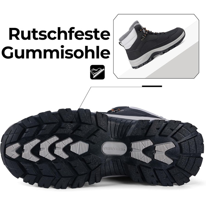 Зимові черевики Mishansha для жінок, утеплені, непромокаючі, туристичні, розмір 36-42, чорний