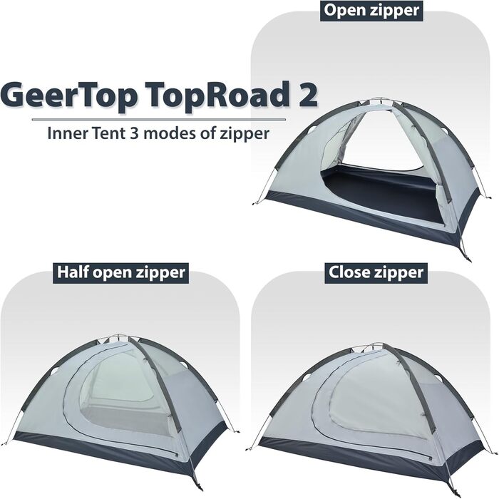 Намет GEERTOP для 2 осіб, куполоподібний, туристичний, водонепроникний, 4 сезони, для кемпінгу, походів, подорожей та альпінізму, синій