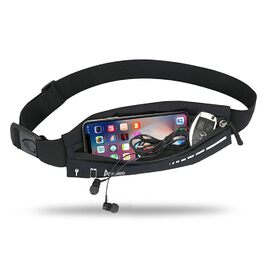 Поясна сумка для бігу Slim Running Belt, тримач для телефону, чорна. Для жінок та чоловіків. iPhone 13/12 Pro Max.
