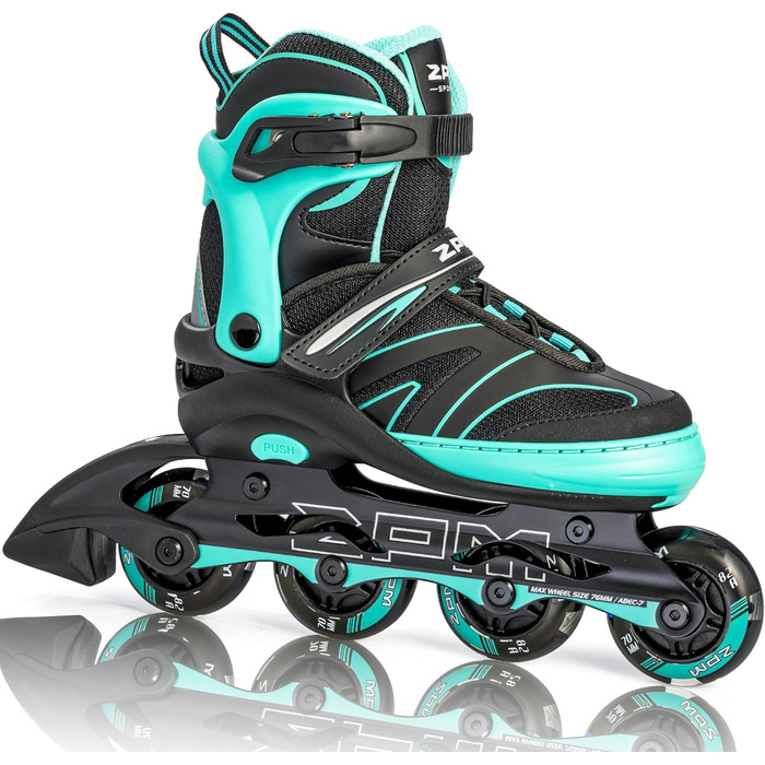 Ролики для дітей 2PM SPORTS, ролики для дівчаток та хлопчиків, середнього розміру (EU 34-37), зелені