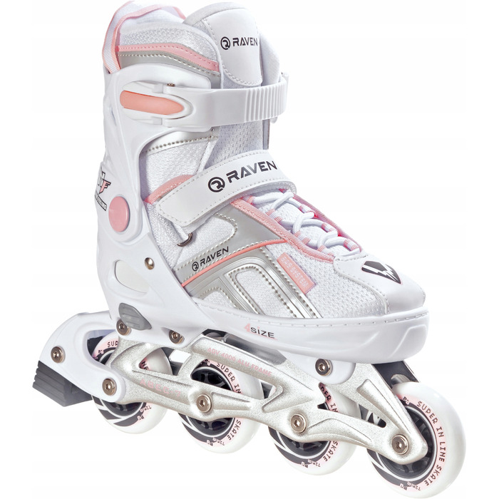 Регульовані ролики RAVEN Pulse White/Pink (розмір 37-40)