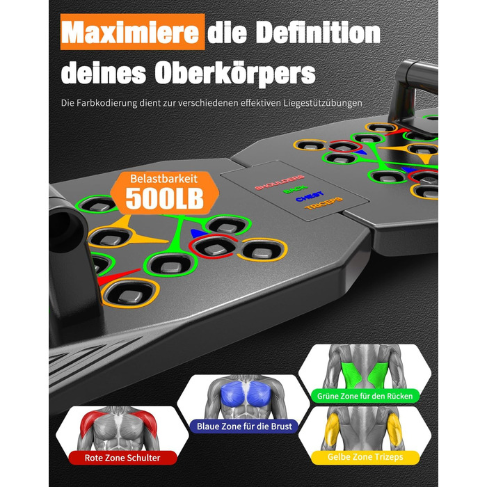 Дошка для віджимань 20 в 1, чорна, складана, багатофункціональна, для домашніх тренувань, фітнес-обладнання