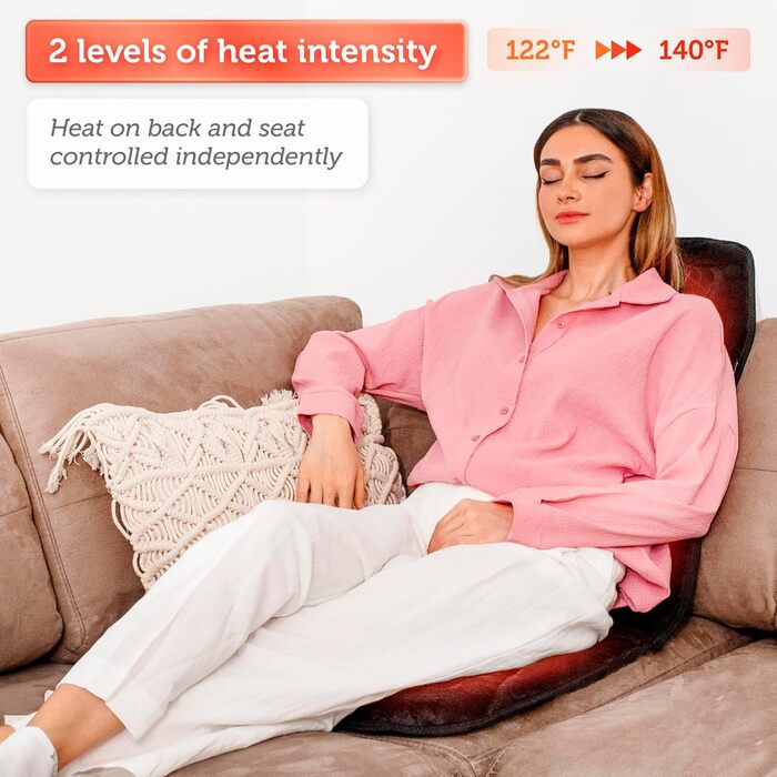 Масажне сидіння Comfier з підігрівом - 10 вібраційних моторів, масажер для крісла, масажна підстилка для спини, подарунок для чоловіків/жінок/мами/тата