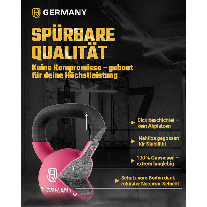 Гантель з неопрену HQ Germany® Vollguss 2-32 кг | Комплекти для початківців | Точність ваги ±2,0%