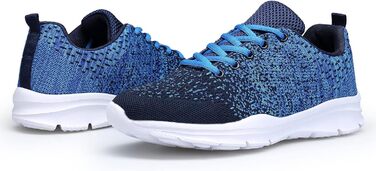 Кросівки для бігу та повсякденного носіння, дихаючі, шнурівка, спортивні, сітка, для чоловіків та жінок (36 EU, синій)