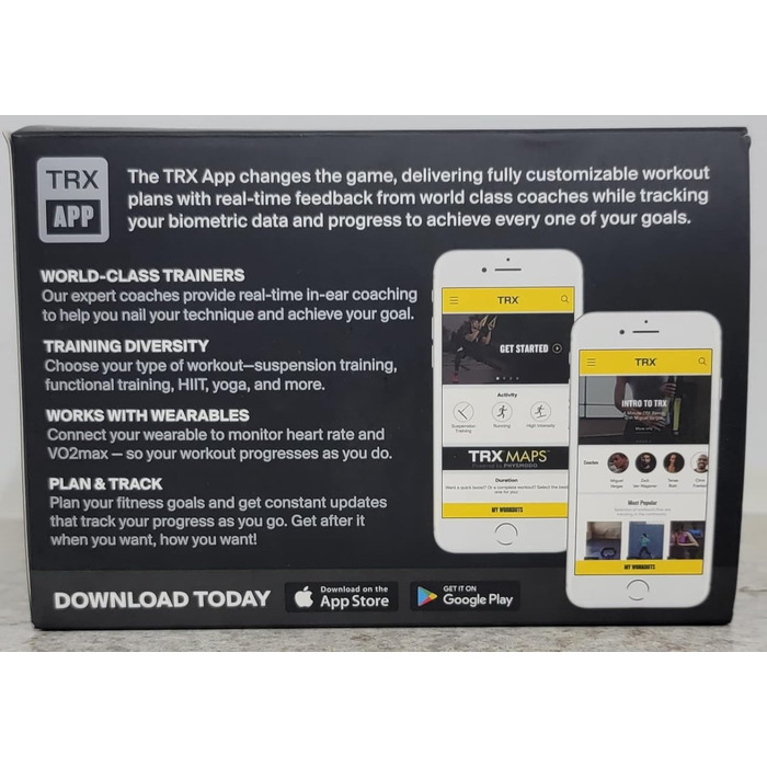 Петлі для тренувань TRX Pro 4, підвісна система, чорні/жовті