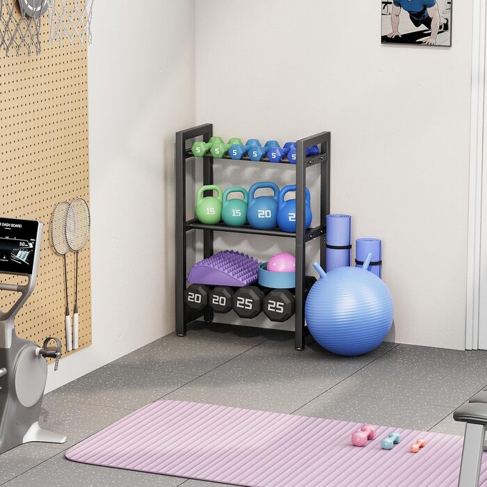 Регульований трирівневий стійка для гантелей 50см, Adjustable Kurzhantelständer