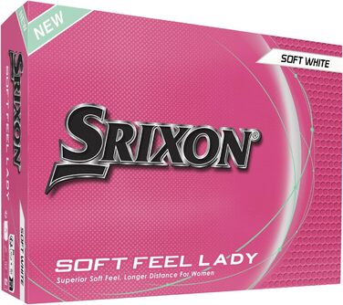 Гольф м'яч Srixon Soft Feel Lady 8 & 9 | Для жінок | Низька компресія, легкий старт | М'яка текстура | Ідеально для помірних ударів та підвищеної точності, білий