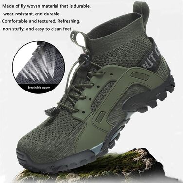 Туризм: Трекінгові черевики VTASQ для чоловіків та жінок - легкі, дихаючі, антиковзні, для хайкінгу та трейлраннінгу (40 EU, Зелений)