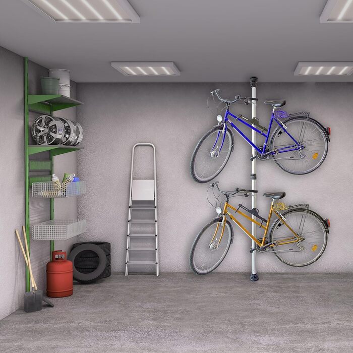 Тeleskop-fahrradhalterung Relaxdays для 2 велосипедів, регульований, срібно-чорний, STANDARD (160-340 см)