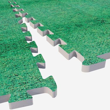 Набір захисних пазл-матів для підлоги GORILLA SPORTS (16 шт), 60x60x1.2 см, EVA піна, протиковзкі килимчики для фітнесу та тренувань, колір: трава (5,76 м²)